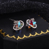 [Best Gift] S999 Silver Illusion Star Earrings, Fairy Style Women's Star Charm Sweet Universe Earrin