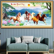 Stone painting of pine tree horse DF417 - size: 130 * 60cm. (UNWORKED PAINTING)