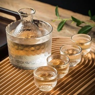 sake Cup Liquor 4 Glass Japanese Pot set