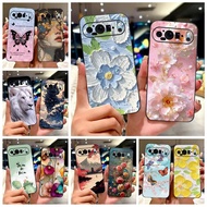 For Google Pixel 9 Pro Case Pixel9A Colorful Flowers Painted Cover Soft Silicone Phone Case For Goog