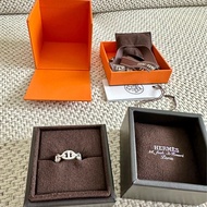 ~~Hermes Chaine d‘Ancre Enchainee 豬鼻子銀戒指 ~~