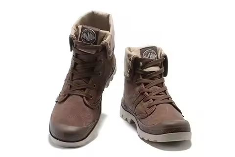 PALLADIUM Pallabrouse Dark Brown Sneakers Men/Women High-top Army Leisure Ankle Boots Canvas Casual 