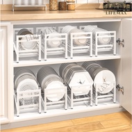 [SG Seller]Single-deck dishes multi-function storage dishes cupboard cupboard shelf small cabinet built-in rack kitchen
