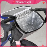 [Flowerhxy2] Bike Handlebar Bag Multifunctional Reflective Stripe Bike Basket Front Bag