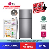 LG Top Freezer 2 Door Inverter Fridge GN-C702HLCC (547L) Refrigerator / Peti Sejuk 2 Pintu with Door