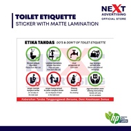 Toilet Etiquette Sign | Stiker Etika Penggunaan Tandas | Sticker with Matte Lamination