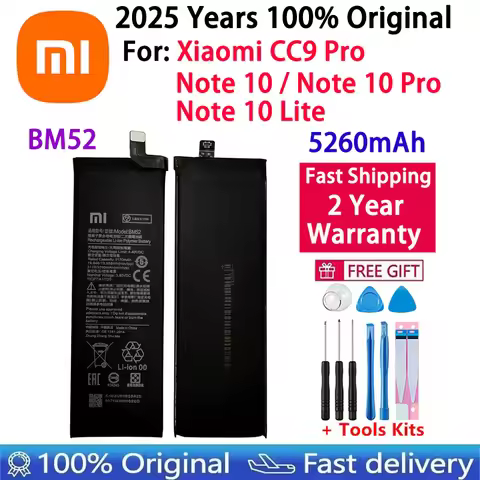 2025 Years Xiao Mi Original Battery BM52 For Xiaomi Note 10 Lite 10Lite / Mi Note 10 Pro 10Pro CC9pr