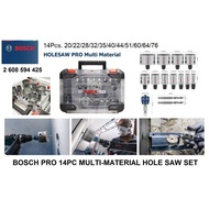 Bosch PRO 14pcs 20~76mm Multi Material PC Plus Hole Saw Set