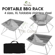 Portable Stainless Steel BBQ Rack Foldable Grill Barbeque Grill Table Camping Picnic