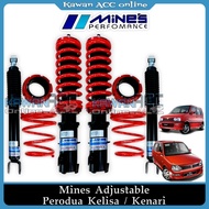 Mines Adjustable High Low Bodyshift Spring Soft Hard Perodua Kelisa Kenari