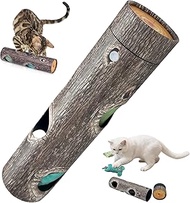Interactive Cat Toy, 6 Tree Hole Cat Roller Toy, with 3D Pressure-Resistant Paper, Plush Toy, Catnip