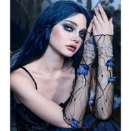 READYSTOCK Corpse Bride Butterfly Arm Sleeves Socks Net Halloween Costume