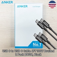 Anker® USB C to USB C Cable 6FT 100W Braided 2 Pack สายชาร์จ