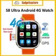 [4G LTE SIM] S8 Ultra Android 1GB+16GB Play Store GPS WiFi Bluetooth Health Monitoring Phone Call Sm