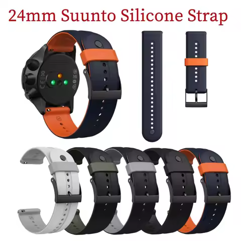 For Suunto 7 Silicone Watch Strap 24mm Double Color Wristband For Suunto 9 Baro Suunto Spartan Sport