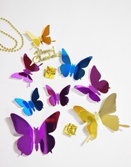 HomePlus 3D水晶鏡面蝴蝶 12入/組 鏡面壓克力 牆壁裝飾