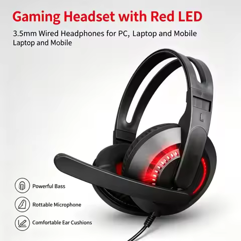 A2 Wired Gaming Headset for PC Laptop Universal Desktop Gaming Headphones with Microphone for Electr