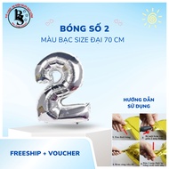 Balloon No. 2 Large Size Silver Color Large Size 70cm