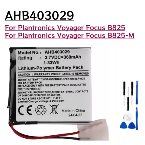3.7V 360mAh AHB403029 Lithium Polymer Battery For Plantronics Voyager Focus B825-M Bluetooth Headpho