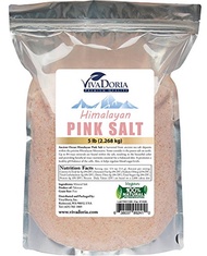 Viva Doria Himalayan Pink Salt Fine Grain Crystal Sea Salt, 5 lb Certified Authentic Himalayan Salt