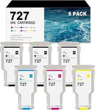 727 Ink Cartridges Replacement Set for HP 727 C1Q12A F9J79A F9J76A F9J77A F9J78A F9J80A Ink Cartridg