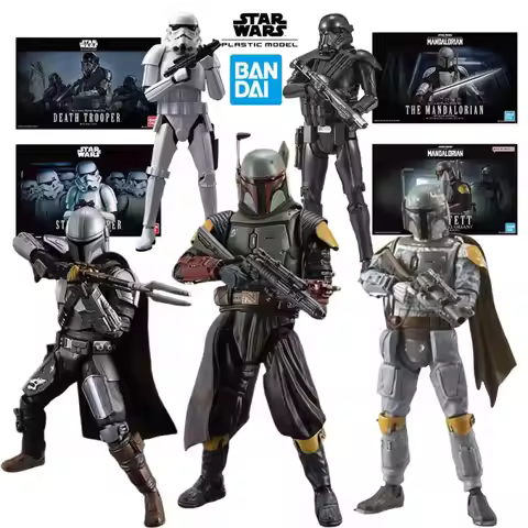 Bandai Star Wars Anime Boba Fett Clone Trooper Action Figures The Mandalorian 1/12 Plastic Model Kit