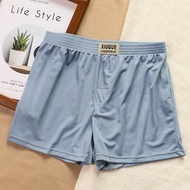 Mens Underwear Ice Silk Home Boxer Briefs Loose Plus Size Shorts Pajama Pants Home Pants