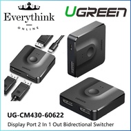 UGREEN DISPLAY PORT 2 IN 1 OUT BI-DRECTIONAL SWITCHER DP SPLITTER SUPPORT DP1.2 / HDR  (UG-CM430-606
