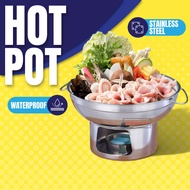 Buffet Pot Heating Container Charcoal Fuel Picnic Cooker Hot Pot Alcohol Stove Pot Portable Stainles