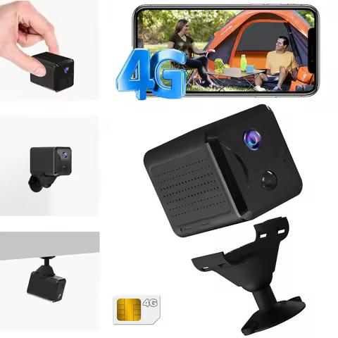 Mini 4G Security Camera with SIM Card 5200mAh Battery 1080P HD Car Security Camera Indoor Night Visi