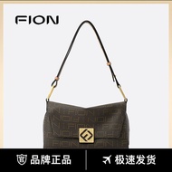 [Original Seckill Shipped within 24 Hours Ready Stock] Fion/Fion Old Flower Shoulder Bag New Product Baguette Bag Female Bag Light Luxury Outing Underarm Bag