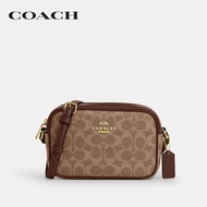 COACH กระเป๋าสะพายข้างผู้หญิงรุ่น Mini Jamie Camera Bag In Signature Canvas CY752 IMXHE สีน้ำตาล