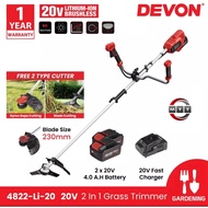 DEVON 4822-Li-20 20V Electric Lithium-Ion Brushless Cordless Line Trimmer & Brush Cutter