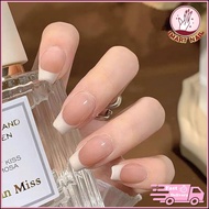 Set 10pcs Kuku Palsu Cat Eye Buatan Tangan Bentuk Badam Kuku Cantik Simple French Cat Eyes Fake Nail