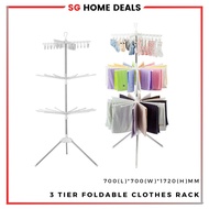 [SG STOCKS] 3 Tier Clothes Hanging Rack & Drying Rack, Foldable Clothes Towel Rack