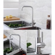 KBHOME SUS304 MATT KITCHEN PILLAR SINK TAP 304 STAINLESS STEEL Tap Quarter Turn Pillar Mounted Tap S