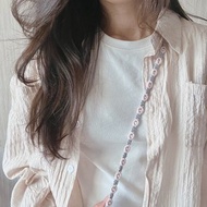 細款 清新色小花編織手機斜背掛繩 可調式