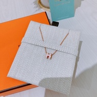 HERMES 愛馬仕H項鏈 粉紅色玫瑰金MINI POP H NECKALCE