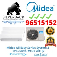 MIDEA ALL EASY SERIES (4 TICKS) SYSTEM 3 AIRCON WITH INSTALLATION