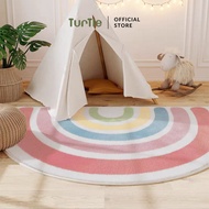 TURTLE Rainbow Semicircle Rug Soft Bedroom Floor Mat Fluffy Carpet