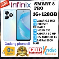 infinix smart 8 Pro 16+128 GB (pengganti tipe smart 7 ) kamera 50 mp, helio G,37 & Ready Smart 8 6+6