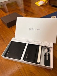 Calvin Klein leather gift set-Wallet, Card case, Key fob