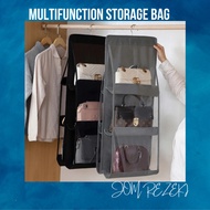 JOM 6 Pockets Bag Shoe Handbag Storage Wardrobe Cupboard Closet Hanger Tempat Simpanan Beg Almari