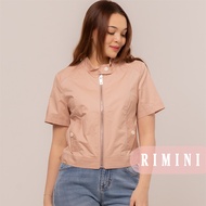 RIMINI - Women's Casual Short Sleeve Zipper Double Pocket Size XS-XL - Zevela Top CC31159