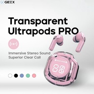 【Fast Shipping】Transparent Ultrapods PRO TWS bluetooth Earbuds Wireless gaming headphone type c LED 