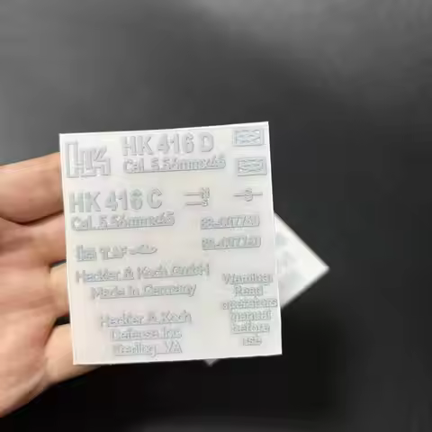HK416 DDMK18 Metal Sticker White Black DIY Decoration New Weill G36 Jinming M4 Gel Ball Water Gun HK