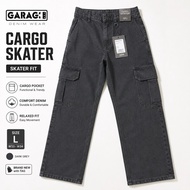 GARAGE Men Cargo Skater Jeans – Dark Black | Brand New with Tagl