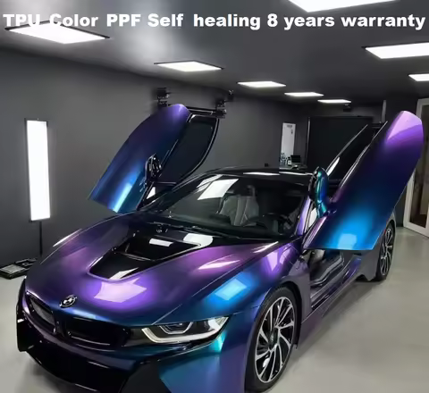 8 Years TPU PPF Gloss Chameleon Blue Purple With Self Healing Repair Car Paint Protection Film SIZE: