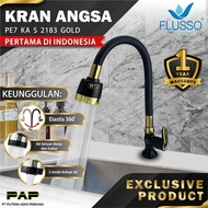 Flusso Kran Angsa Wastafel Flexible Kran Bak Cuci Piring Stainless Black Flusso 860