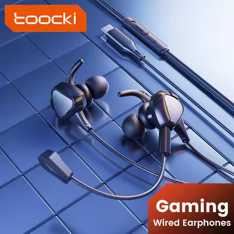 Toocki TE27 Gaming Wired Earphones with HD Detachable Rod Mic Surround Sound Large Dynamic Driver He